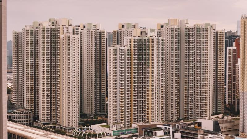Wall of high-rise residential towers.